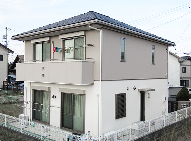 愛知県春日井市Ｏ様_外壁塗替え工事_施工後全景写真