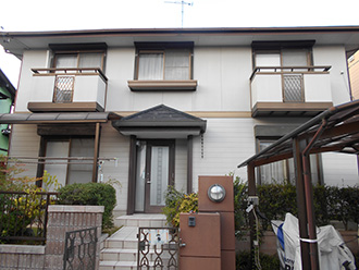 愛知県小牧市K様_外壁屋根塗装工事_施工前外観画像
