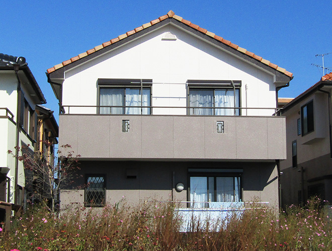 愛知県春日井市Ｆ様_外壁塗装工事_施工後全景写真_株式会社麻布