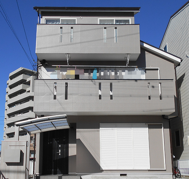 愛知県一宮市Ｆ様_外壁屋根塗替え工事_施工後全景写真